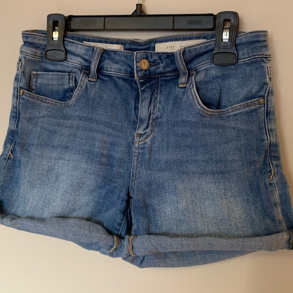 Pilcro and the Letterpress Stretch Denim Shorts